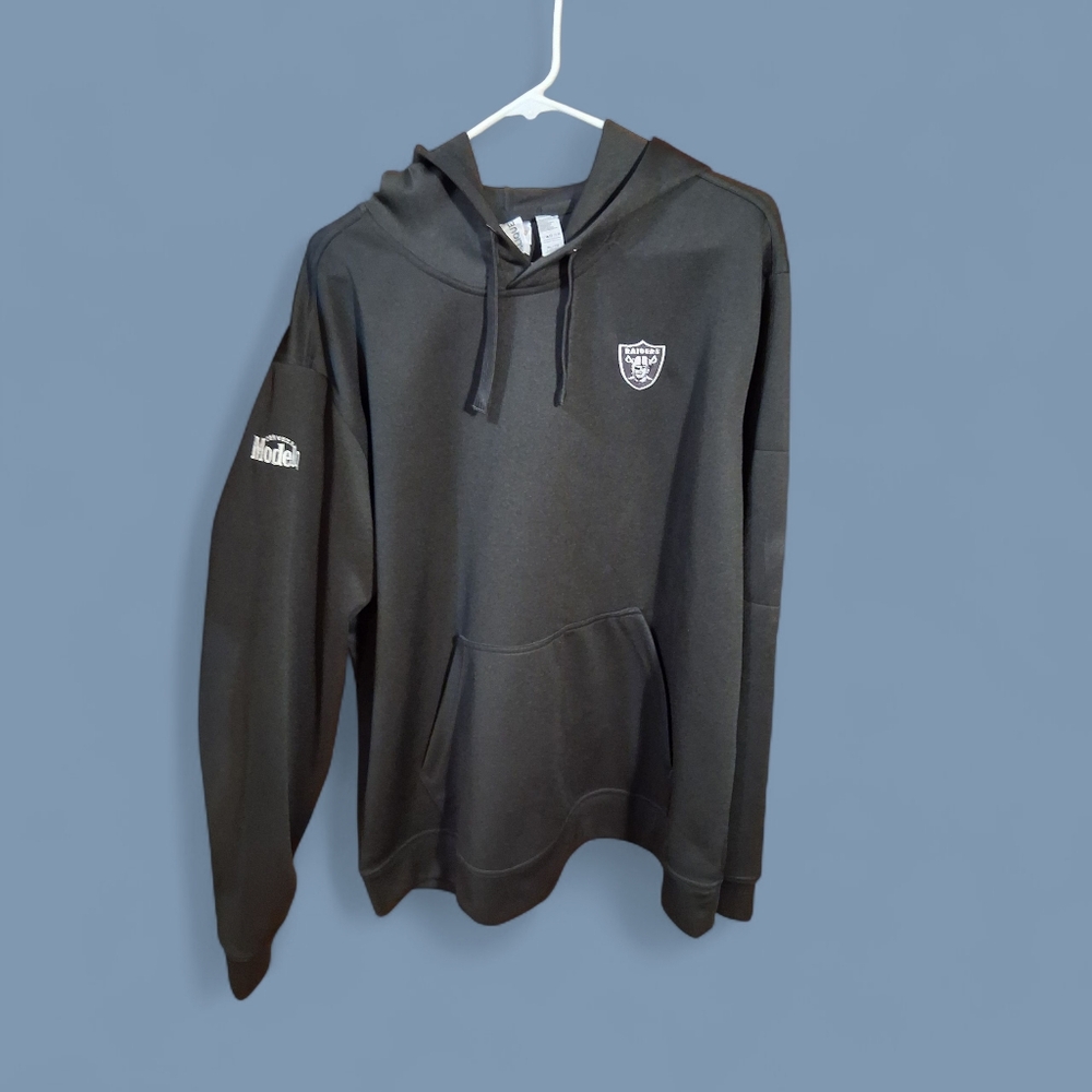 Men's Black Hoodie with Embroidered Shield